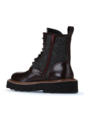 Bueno Shoes Bordo Açma Deri Kadın Düz Bot 01wv10201