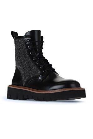 Bueno Shoes Siyah Açma Deri Kadın Düz Bot 01wv10201