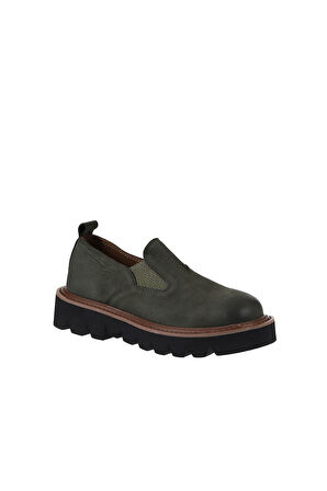 Bueno Shoes Haki Koyu Nubuk Kadın Dolgu Topuklu Ayakkabı 01wv10207
