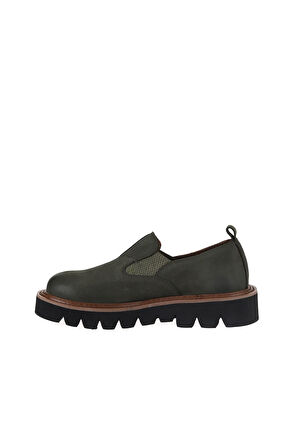 Bueno Shoes Haki Koyu Nubuk Kadın Dolgu Topuklu Ayakkabı 01wv10207
