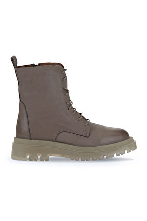 Bueno Shoes Vizon Açık Deri Kadın Düz Bot 01wv1500