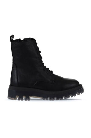 Bueno Shoes Siyah Deri Kadın Düz Bot 01wv1500