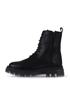 Bueno Shoes Siyah Deri Kadın Düz Bot 01wv1500