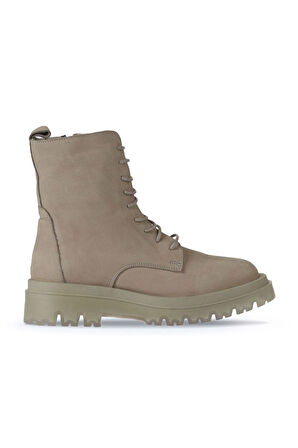 Bueno Shoes Vizon Nubuk Kadın Düz Bot 01wv1500