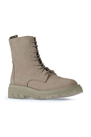 Bueno Shoes Vizon Nubuk Kadın Düz Bot 01wv1500