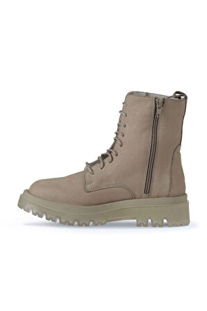 Bueno Shoes Vizon Nubuk Kadın Düz Bot 01wv1500