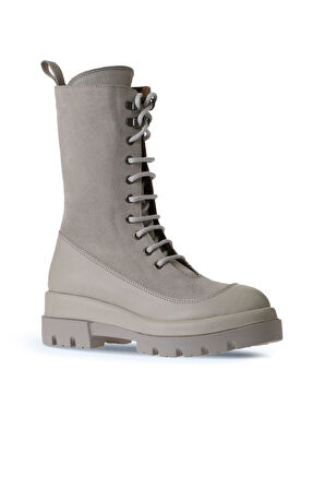 Bueno Shoes Bej Deri-süet Kadın Dolgu Topuklu Bot 01wv2901