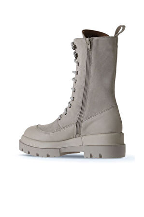 Bueno Shoes Bej Deri-süet Kadın Dolgu Topuklu Bot 01wv2901