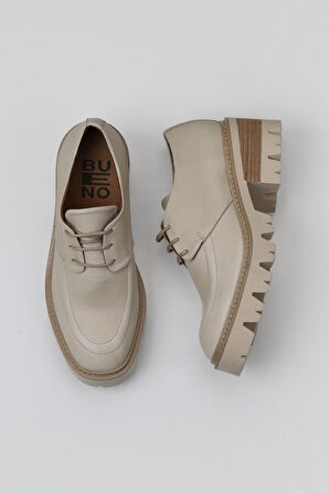 Bueno Shoes Bej Deri Kadın Topuklu Ayakkabı 01wv3300