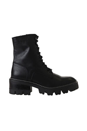 Bueno Shoes Siyah Deri Kadın Topuklu Bot 01wv3302