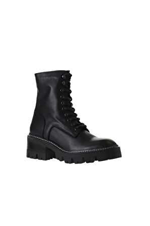 Bueno Shoes Siyah Deri Kadın Topuklu Bot 01wv3302