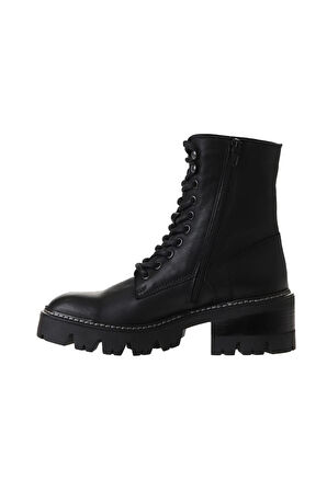 Bueno Shoes Siyah Deri Kadın Topuklu Bot 01wv3302