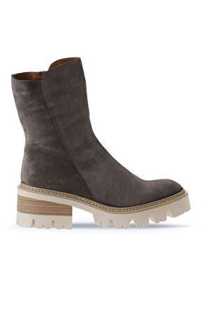 Bueno Shoes Vizon Süet Kadın Topuklu Bot 01wv3303