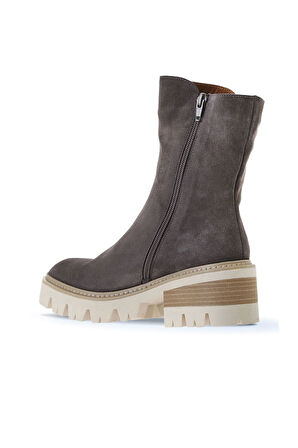 Bueno Shoes Vizon Süet Kadın Topuklu Bot 01wv3303