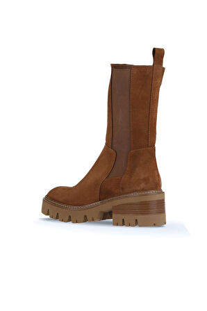 Bueno Shoes Taba Açık Süet Kadın Topuklu Bot 01wv3308