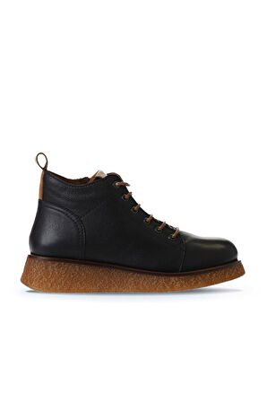 Bueno Shoes Siyah Deri Kadın Düz Bot 01wv5204