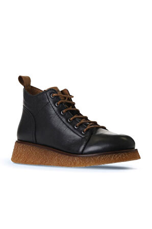 Bueno Shoes Siyah Deri Kadın Düz Bot 01wv5204