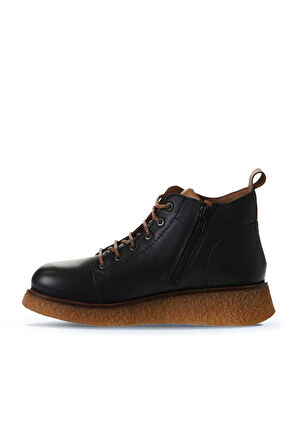 Bueno Shoes Siyah Deri Kadın Düz Bot 01wv5204