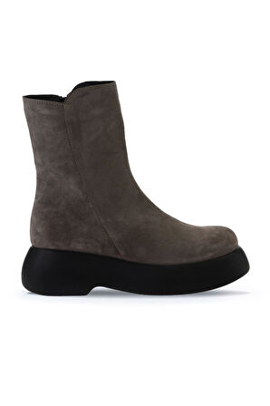 Bueno Shoes Vizon Süet Kadın Dolgu Topuklu Bot 01wv5305