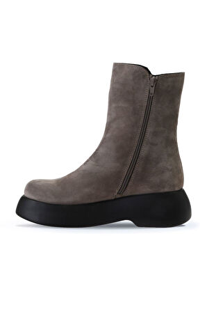 Bueno Shoes Vizon Süet Kadın Dolgu Topuklu Bot 01wv5305
