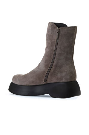 Bueno Shoes Vizon Süet Kadın Dolgu Topuklu Bot 01wv5305