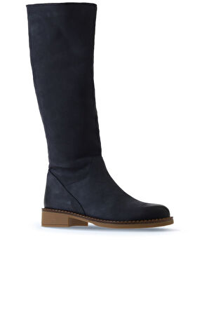 Bueno Shoes Mavi Nubuk Kadın Topuklu Çizme 01wv6000
