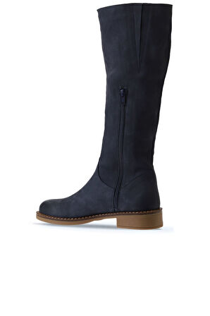 Bueno Shoes Mavi Nubuk Kadın Topuklu Çizme 01wv6000