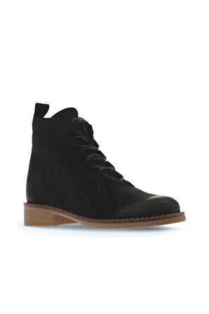 Bueno Shoes Siyah Nubuk Kadın Düz Bot 01wv6002