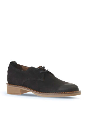 Bueno Shoes Siyah Nubuk Kadın Az Topuklu Ayakkabı 01wv6003
