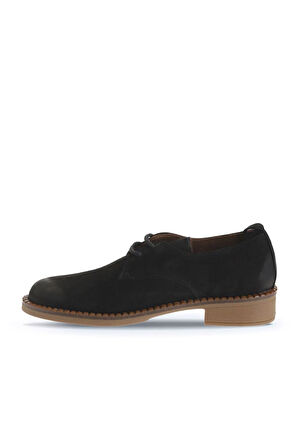 Bueno Shoes Siyah Nubuk Kadın Az Topuklu Ayakkabı 01wv6003