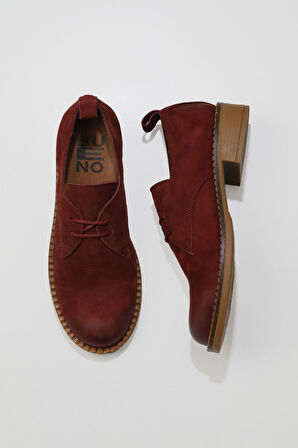 Bueno Shoes Bordo Nubuk Kadın Az Topuklu Ayakkabı 01wv6003