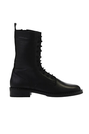 Bueno Shoes Siyah Deri Kadın Düz Bot 01wv6007