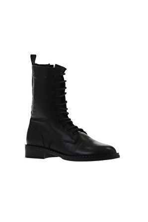 Bueno Shoes Siyah Deri Kadın Düz Bot 01wv6007