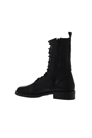 Bueno Shoes Siyah Deri Kadın Düz Bot 01wv6007