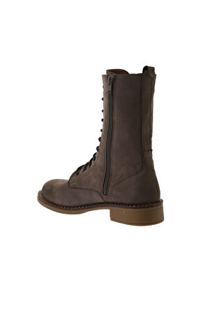 Bueno Shoes Vizon Nubuk Kadın Düz Bot 01wv6007