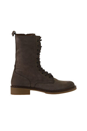 Bueno Shoes Vizon Nubuk Kadın Düz Bot 01wv6007