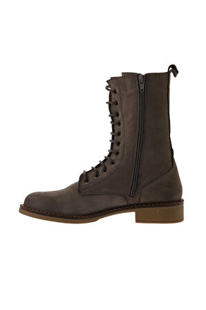 Bueno Shoes Vizon Nubuk Kadın Düz Bot 01wv6007