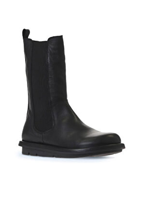 Bueno Shoes Siyah Deri Kadın Düz Bot 01wv7506