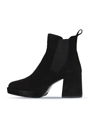 Bueno Shoes Siyah Süet Kadın Topuklu Bot 01wv8100