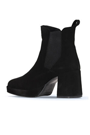 Bueno Shoes Siyah Süet Kadın Topuklu Bot 01wv8100