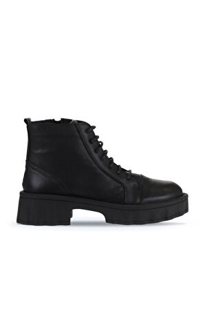 Bueno Shoes Siyah Deri Kadın Topuklu Bot 01wv9000