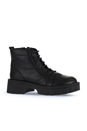 Bueno Shoes Siyah Deri Kadın Topuklu Bot 01wv9000