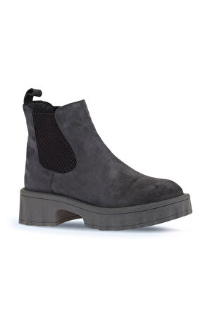Bueno Shoes Gri Süet Kadın Dolgu Topuklu Bot 01wv9002