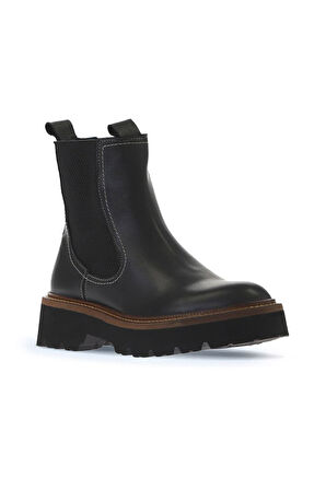 Bueno Shoes Siyah Deri Kadın Düz Bot 01wv9905