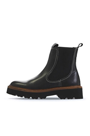 Bueno Shoes Siyah Deri Kadın Düz Bot 01wv9905