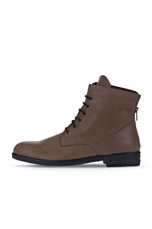 Bueno Shoes Gri Deri Kadın Düz Bot 01wr4600