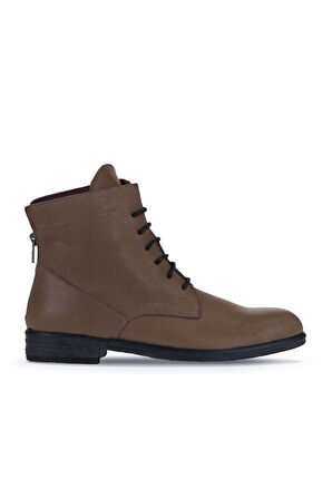 Bueno Shoes Gri Deri Kadın Düz Bot 01wr4600