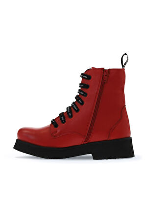 Bueno Shoes Kırmızı Deri Kadın Düz Bot 01wr8802