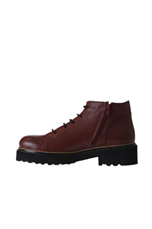 Bueno Shoes Bordo Deri Kadın Düz Bot 01wt0800