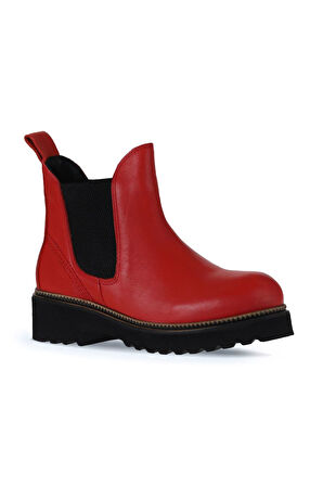 Bueno Shoes Kırmızı Flotter Deri Kadın Düz Bot 01wt0801